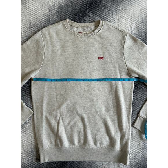 Levi's Mens Beige Crewneck Logo Relaxed Fit Pullover Sweatshirt Size Small - Picture 5 of 7